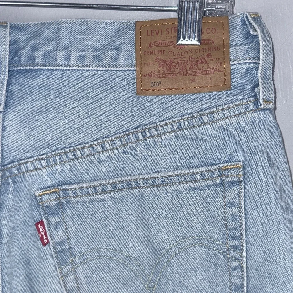 Levi's 501 Original High Rise Denim Shorts W29 Button Fly Distressed